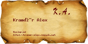 Kramár Alex névjegykártya
